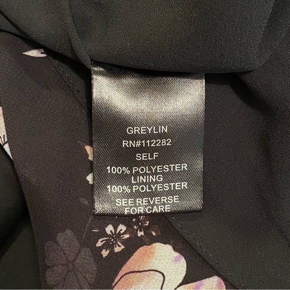 Greylin Anthropologie Lindsay Space Dye black floral romper like new sz medium - Picture 4 of 6